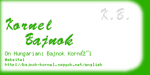 kornel bajnok business card